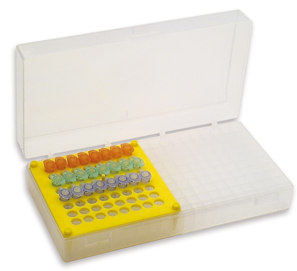 Fisherbrand™ Cajas de almacenamiento para microtubos de 100 pocillos: Boxes  Gradillas, cajas, etiquetado y cinta