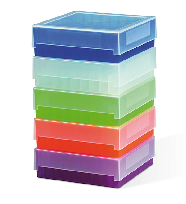 Opaque black freezer storage boxes - Plastic cryoboxes - Cryogenics 